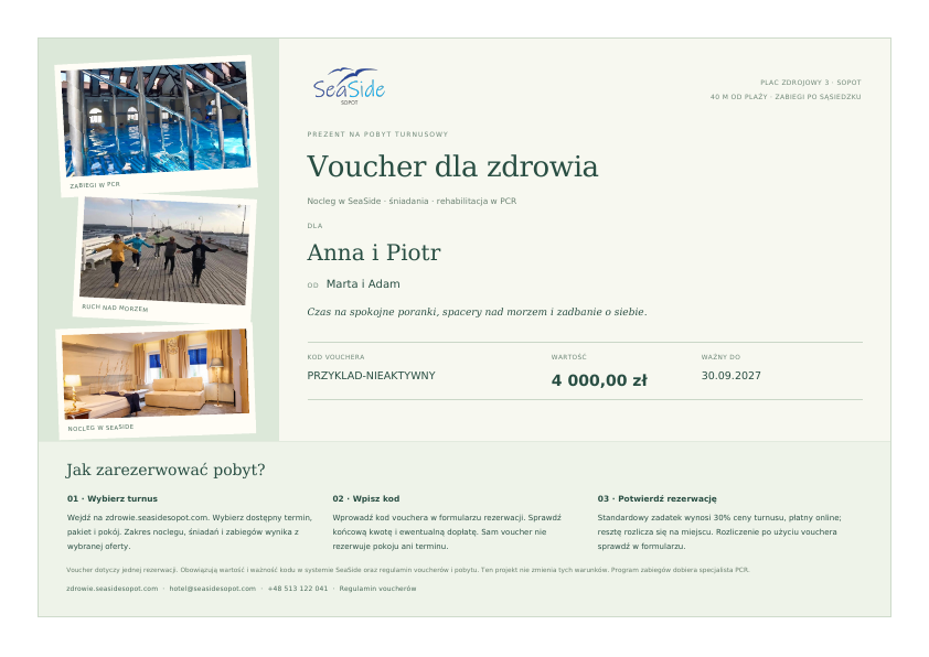 Zdrowie w Sopocie - przykładowy voucher